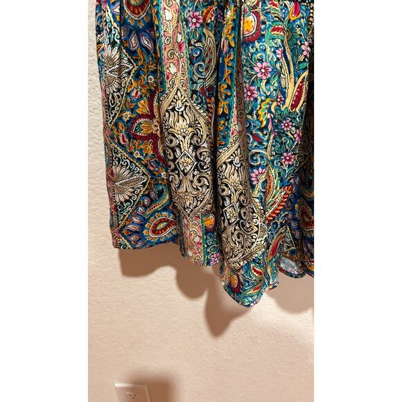 Natural Life Hanna Convertible Maxi Skirt Boho Paisley Size Large Smocked Back - Picture 6 of 11